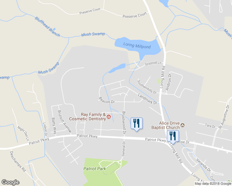 map of restaurants, bars, coffee shops, grocery stores, and more near 3543 Horizon Drive in Sumter