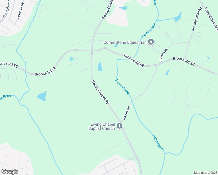 map of restaurants, bars, coffee shops, grocery stores, and more near 1570 Ewing Chapel Road in Dacula