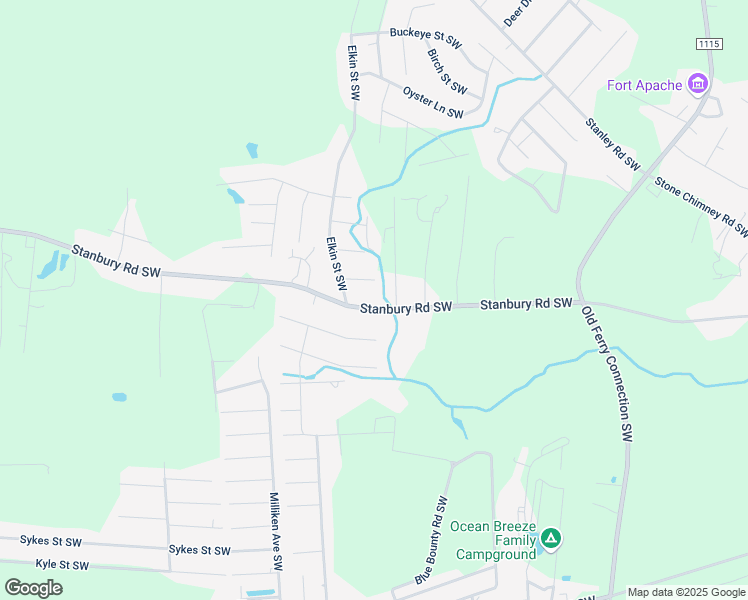map of restaurants, bars, coffee shops, grocery stores, and more near 1012 Stanbury Road Southwest in Brunswick County