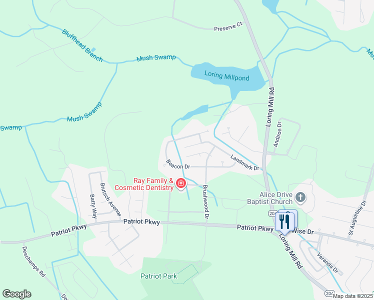 map of restaurants, bars, coffee shops, grocery stores, and more near 3562 Landmark Drive in Sumter