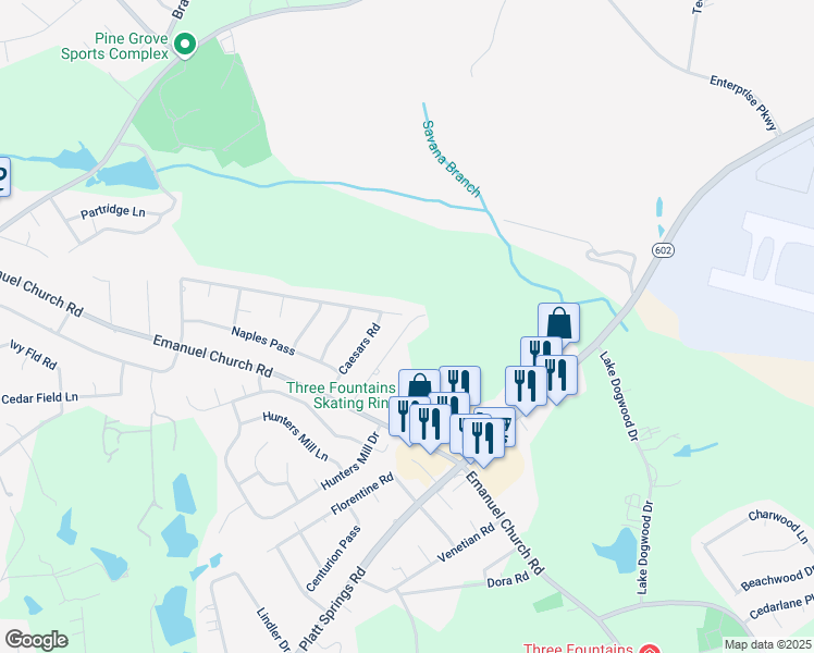 map of restaurants, bars, coffee shops, grocery stores, and more near 2744 American Avenue in West Columbia