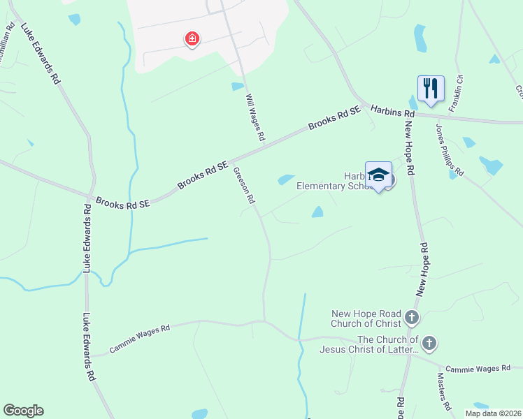 map of restaurants, bars, coffee shops, grocery stores, and more near 1932 Greeson Road in Dacula