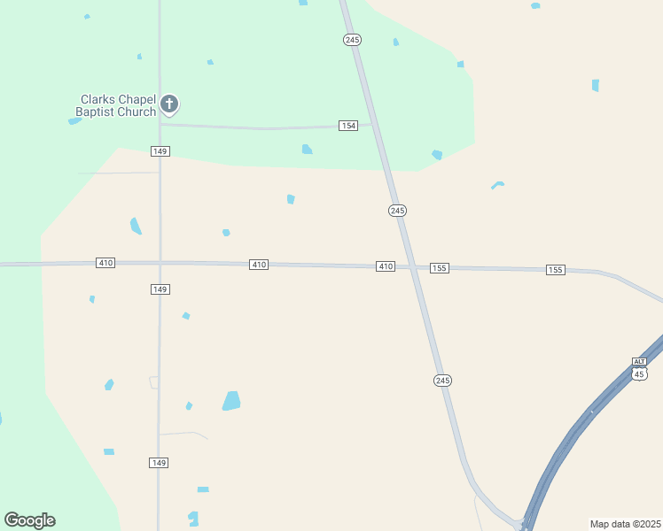 map of restaurants, bars, coffee shops, grocery stores, and more near 1741 County Road 410 in Okolona