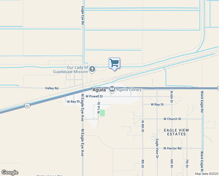 map of restaurants, bars, coffee shops, grocery stores, and more near 48063 U.S. 60 in Aguila