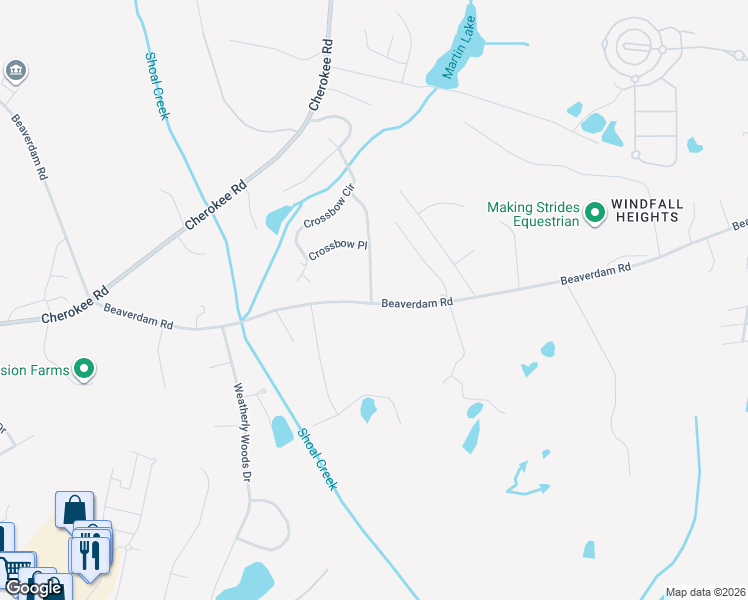 map of restaurants, bars, coffee shops, grocery stores, and more near 7 Beaverdam Court in Winterville