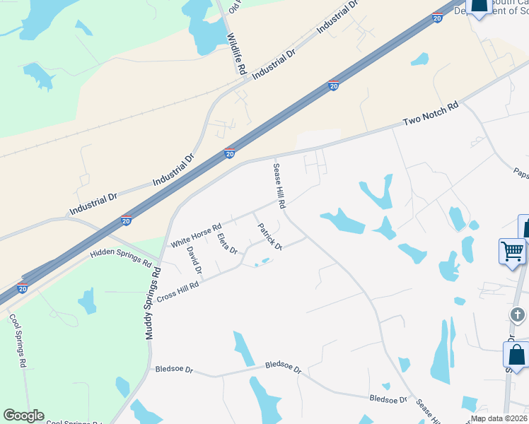 map of restaurants, bars, coffee shops, grocery stores, and more near 405 White Horse Road in Lexington