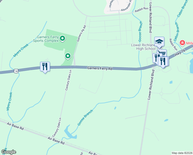 map of restaurants, bars, coffee shops, grocery stores, and more near 8821 Garners Ferry Road in Hopkins