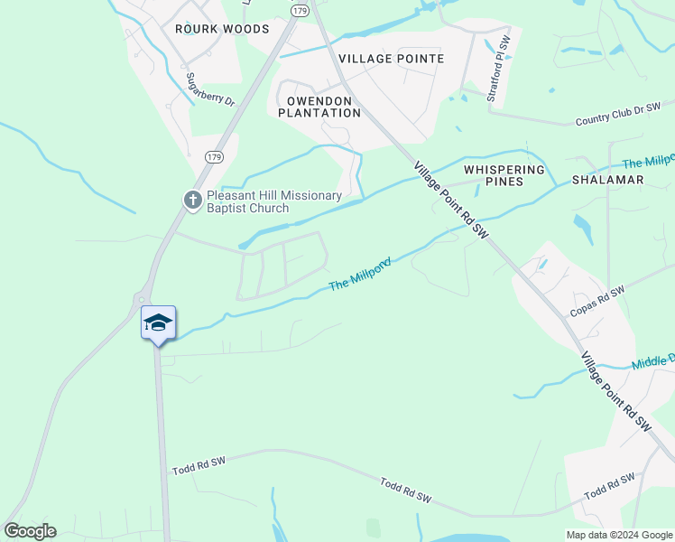 map of restaurants, bars, coffee shops, grocery stores, and more near 668 Iveystone Court Southwest in Shallotte