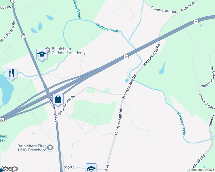 map of restaurants, bars, coffee shops, grocery stores, and more near 110 Gifton Thomas Road in Bethlehem