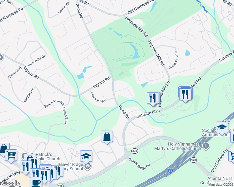 map of restaurants, bars, coffee shops, grocery stores, and more near 4693 Fairway Road Northwest in Duluth