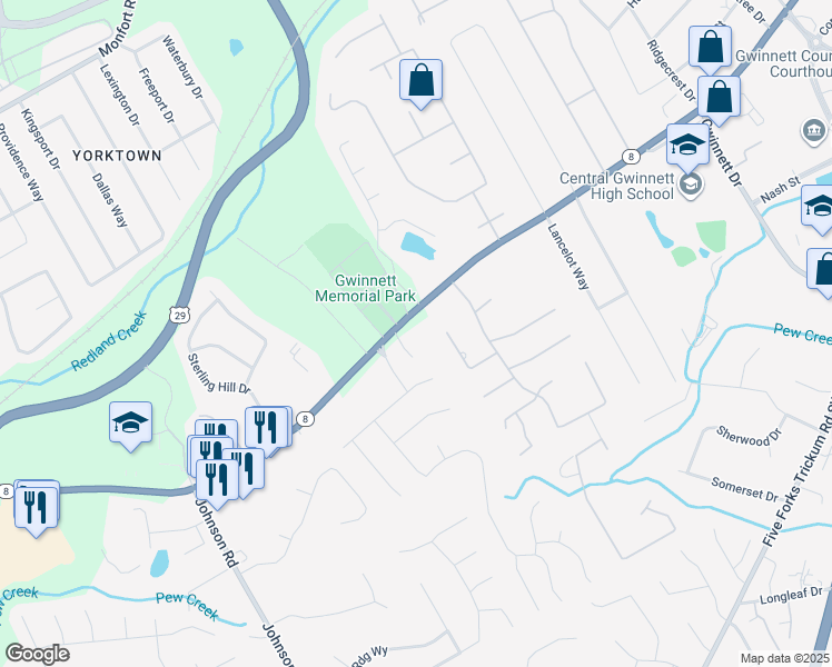 map of restaurants, bars, coffee shops, grocery stores, and more near 910 Lawrenceville Highway in Lawrenceville