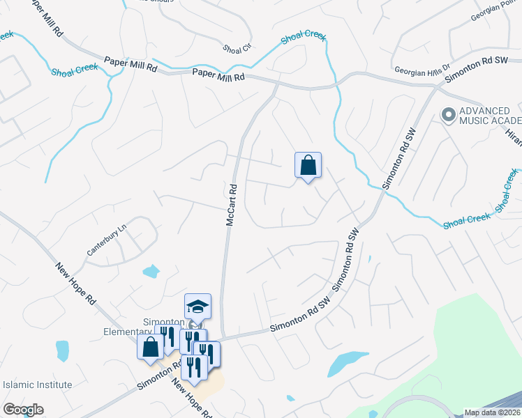 map of restaurants, bars, coffee shops, grocery stores, and more near 942 Waldwick Drive in Lawrenceville