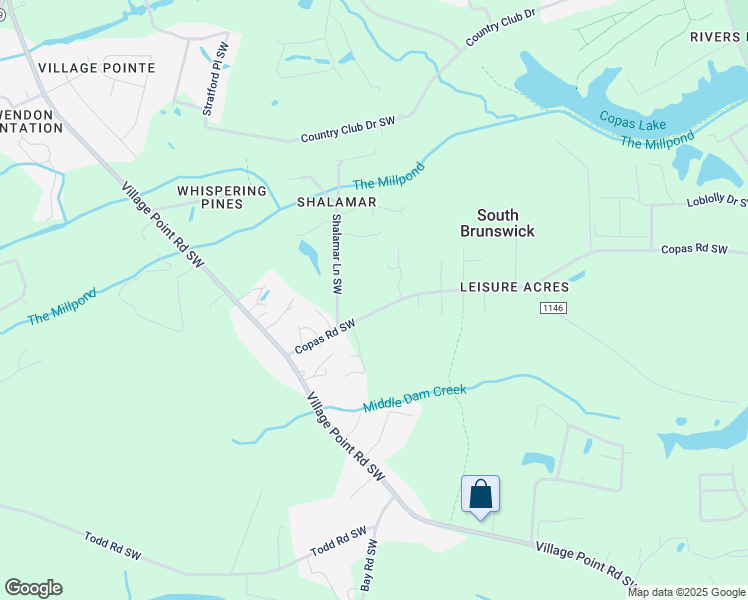 map of restaurants, bars, coffee shops, grocery stores, and more near 1398 Copas Road Southwest in Shallotte