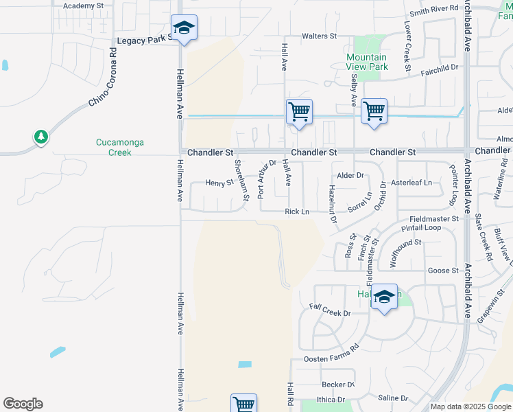 map of restaurants, bars, coffee shops, grocery stores, and more near 7941 Port Arthur Drive in Corona