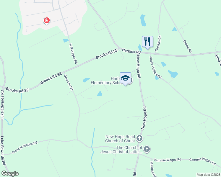 map of restaurants, bars, coffee shops, grocery stores, and more near 2680 Track Way in Dacula