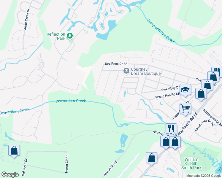 map of restaurants, bars, coffee shops, grocery stores, and more near 4179 8th St SE in Southport
