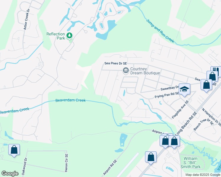 map of restaurants, bars, coffee shops, grocery stores, and more near 4179 8th St SE in Southport