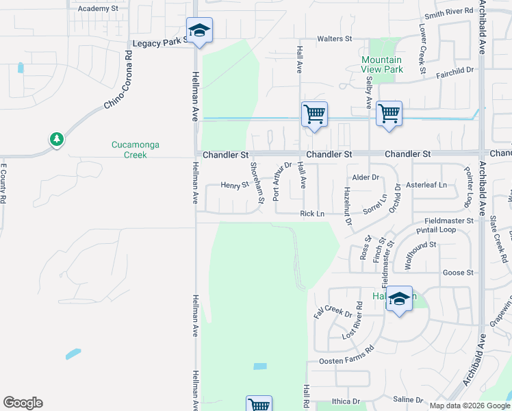 map of restaurants, bars, coffee shops, grocery stores, and more near 7935 Sequin Court in Corona
