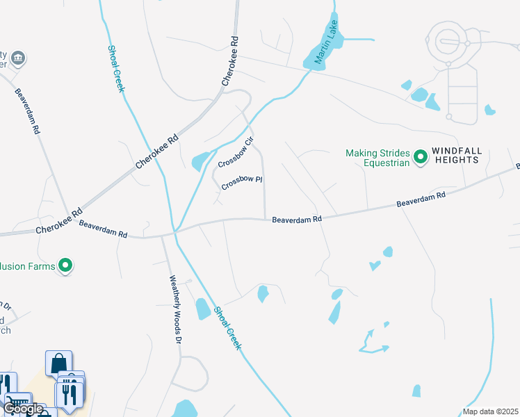map of restaurants, bars, coffee shops, grocery stores, and more near 125 Beaverdam Court in Winterville