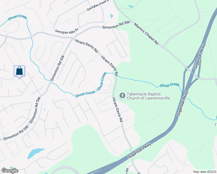map of restaurants, bars, coffee shops, grocery stores, and more near 849 Overlook Path Lane in Lawrenceville