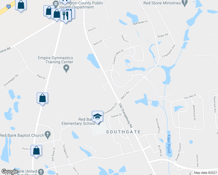 map of restaurants, bars, coffee shops, grocery stores, and more near 648 Old Orangeburg Road in Lexington