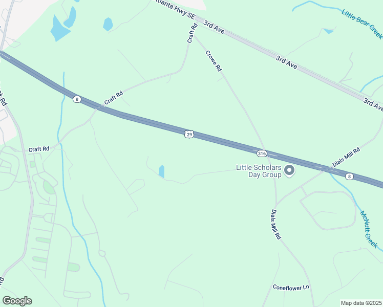 map of restaurants, bars, coffee shops, grocery stores, and more near 1190 Dials Mill Spur in Statham