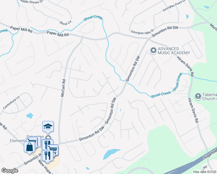map of restaurants, bars, coffee shops, grocery stores, and more near 604 Kirtley Court in Lawrenceville
