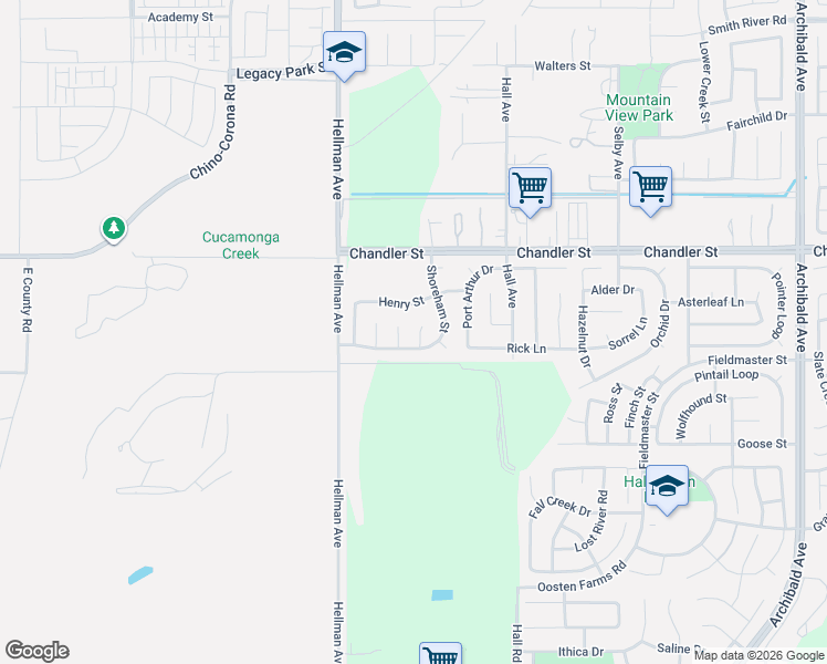 map of restaurants, bars, coffee shops, grocery stores, and more near 7924 Sequin Court in Corona