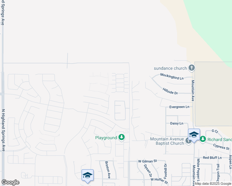 map of restaurants, bars, coffee shops, grocery stores, and more near 4978 Balsam Place in Banning