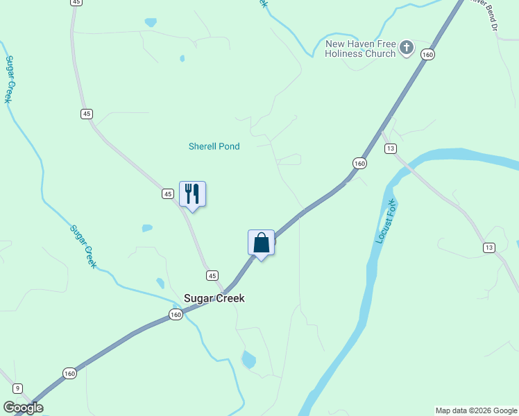 map of restaurants, bars, coffee shops, grocery stores, and more near 11265 Alabama 160 in Hayden