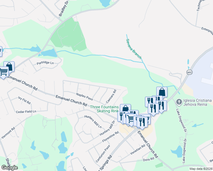 map of restaurants, bars, coffee shops, grocery stores, and more near 2754 American Avenue in West Columbia