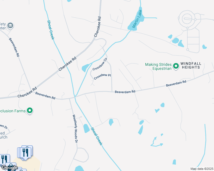 map of restaurants, bars, coffee shops, grocery stores, and more near 125 Beaverdam Drive in Winterville