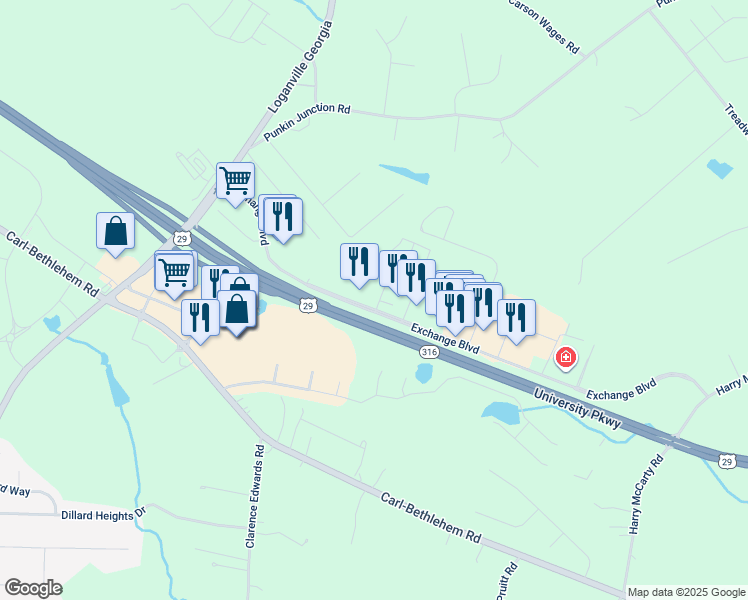map of restaurants, bars, coffee shops, grocery stores, and more near 14 Vision Street in Bethlehem