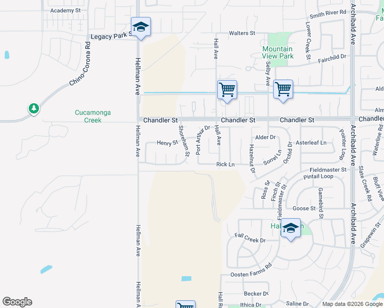 map of restaurants, bars, coffee shops, grocery stores, and more near 7941 Port Arthur Drive in Corona