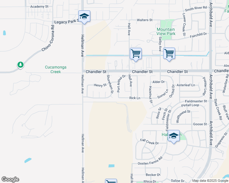map of restaurants, bars, coffee shops, grocery stores, and more near 7941 Port Arthur Drive in Corona