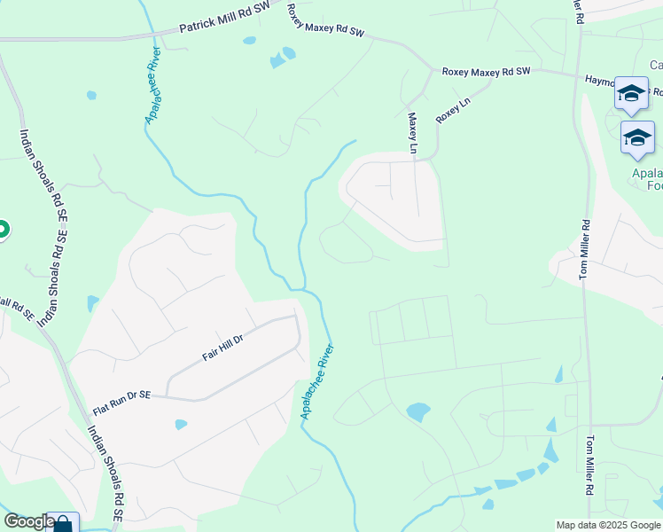 map of restaurants, bars, coffee shops, grocery stores, and more near 239 Roxeywood Way in Winder