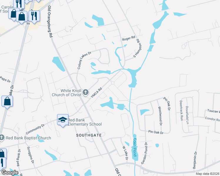map of restaurants, bars, coffee shops, grocery stores, and more near 401 Ymca Road in Lexington