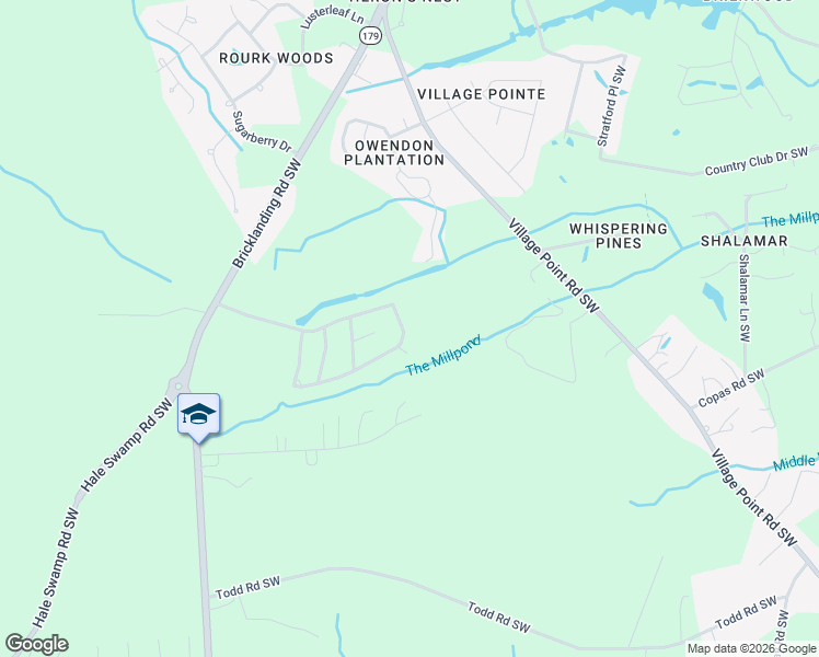 map of restaurants, bars, coffee shops, grocery stores, and more near 4490 Rounding Run Rd SW in Shallotte