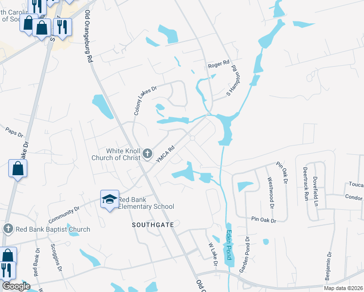 map of restaurants, bars, coffee shops, grocery stores, and more near 401 Ymca Road in Lexington