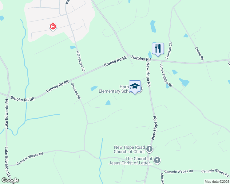 map of restaurants, bars, coffee shops, grocery stores, and more near 2650 Track Way in Dacula