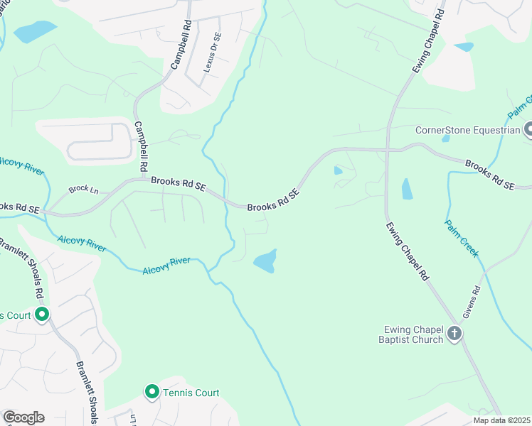 map of restaurants, bars, coffee shops, grocery stores, and more near 1611 Brooks Road Southeast in Dacula