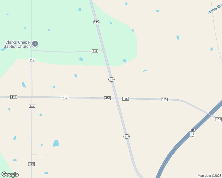 map of restaurants, bars, coffee shops, grocery stores, and more near 1741-1799 County Road 410 in Okolona