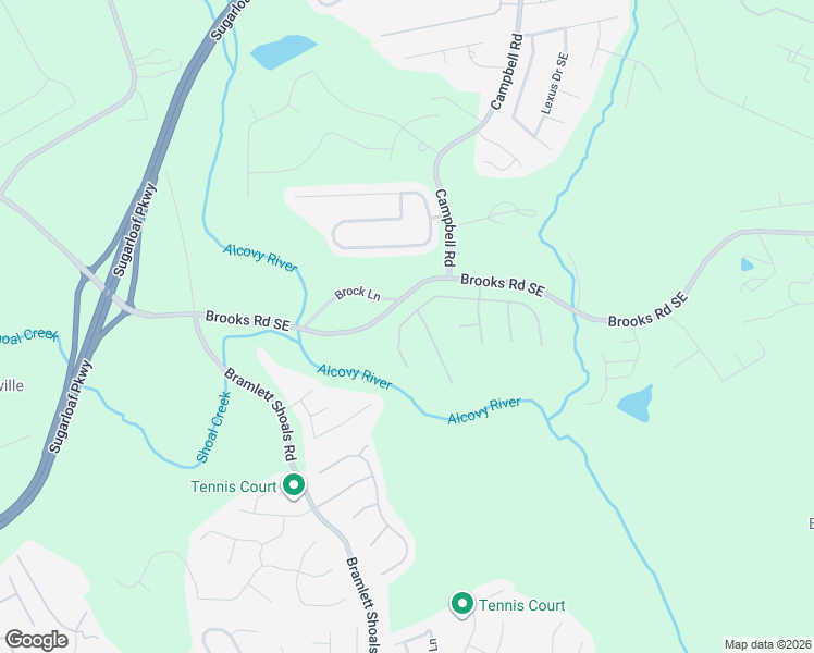 map of restaurants, bars, coffee shops, grocery stores, and more near 1575 Brooks Pointe Court in Lawrenceville