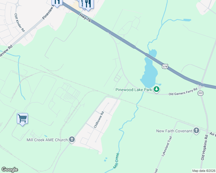 map of restaurants, bars, coffee shops, grocery stores, and more near 1050 Old Garners Ferry Rd in Columbia