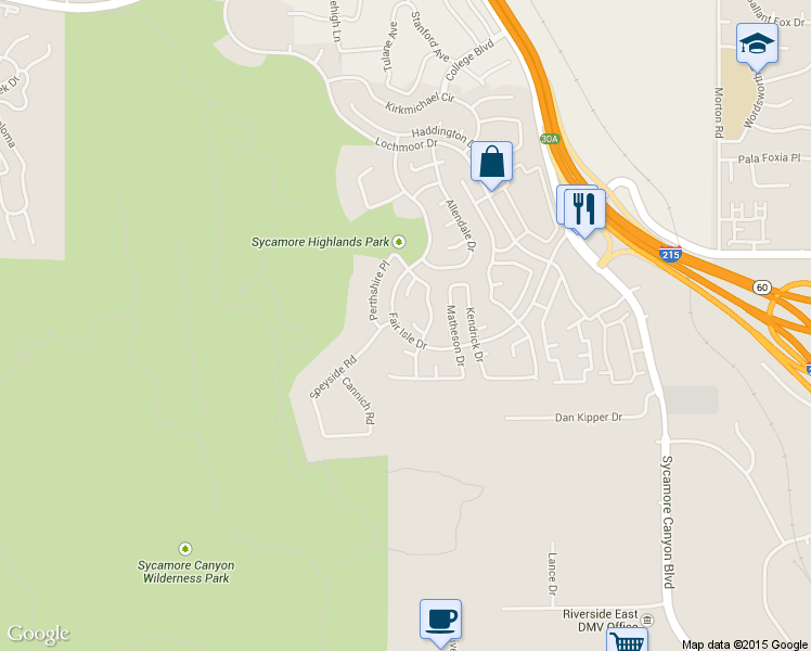 map of restaurants, bars, coffee shops, grocery stores, and more near 1388 Celtic Court in Riverside