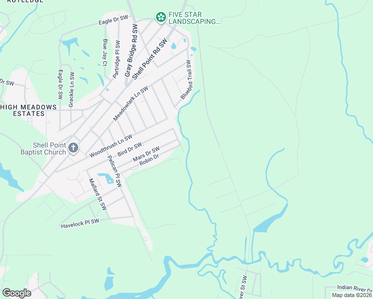 map of restaurants, bars, coffee shops, grocery stores, and more near 1584 Cardinal Drive Southwest in Shallotte