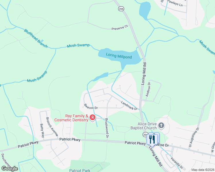 map of restaurants, bars, coffee shops, grocery stores, and more near 3762 Beacon Drive in Sumter