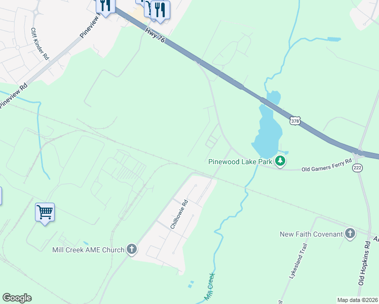 map of restaurants, bars, coffee shops, grocery stores, and more near 1060 Old Garners Ferry Road in Columbia