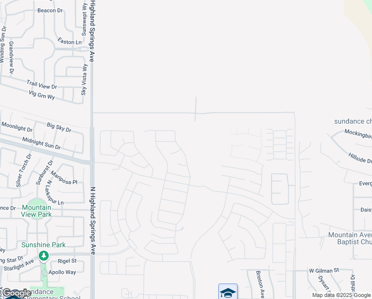 map of restaurants, bars, coffee shops, grocery stores, and more near 2090 Mercury Avenue in Banning
