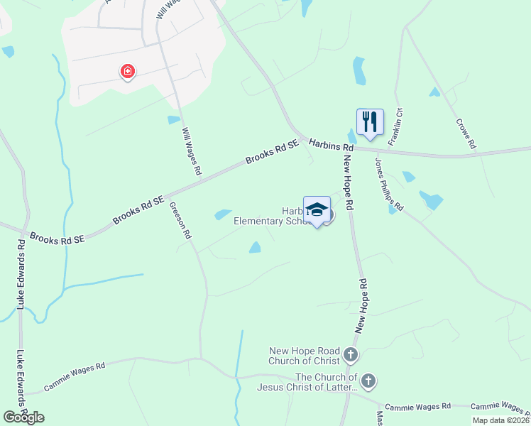 map of restaurants, bars, coffee shops, grocery stores, and more near 2630 Track Way in Dacula